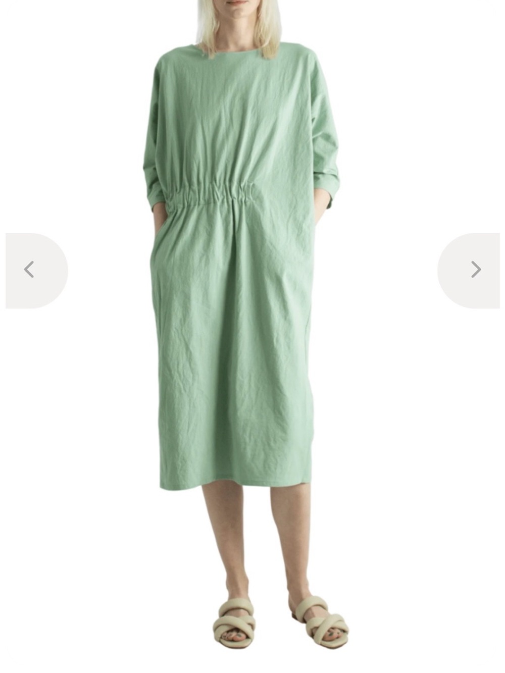 Meg Indy Dress - 100% cotton - made in US - Relaxed Mint Green Midi Dress